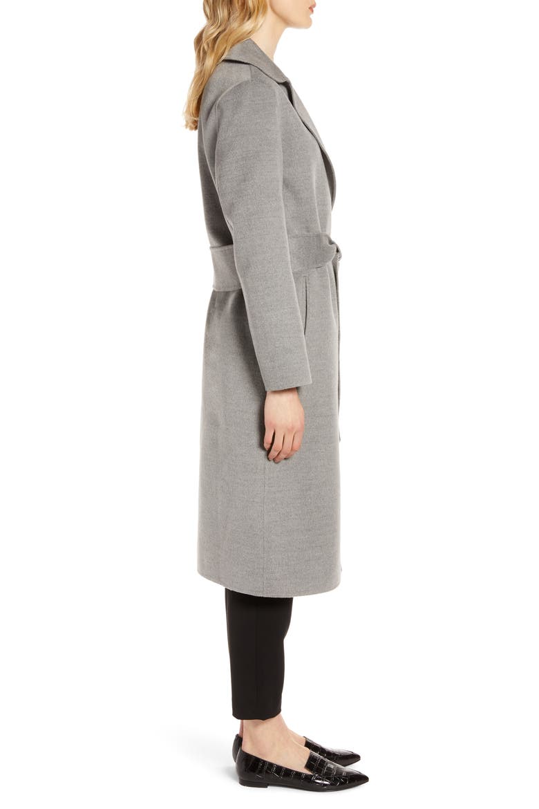 Double Face Wrap Coat, Alternate, color, GREY