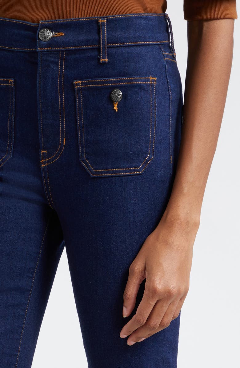 Veronica Beard Carson High Waist Ankle Flare Jeans, Alternate, color, Oxford