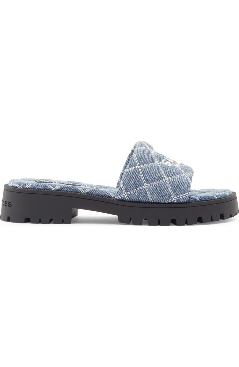 Marc Jacobs Quilted Denim Slide Sandal, Alternate, color, Light Wash Indigo