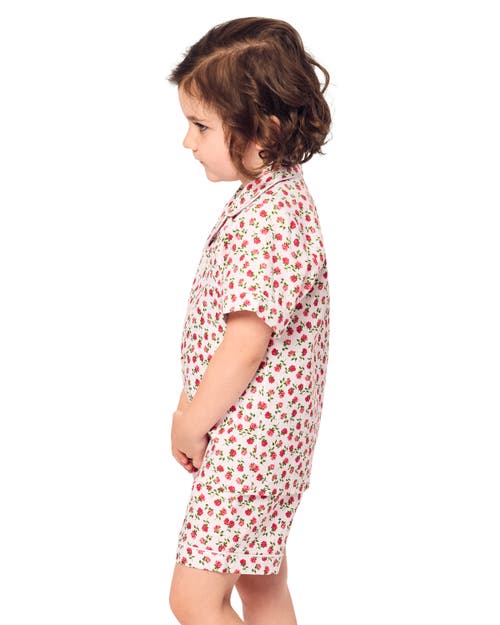 Petite Plume Petit Plume Girls' Petite Petals Pajama Top & Shorts Set - Baby, Little Kid, Big Kid In Pink