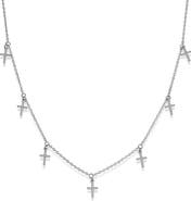 Leni James The Frankie Pave Cross Shaker Necklace