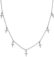 Leni James The Frankie Pave Cross Shaker Necklace