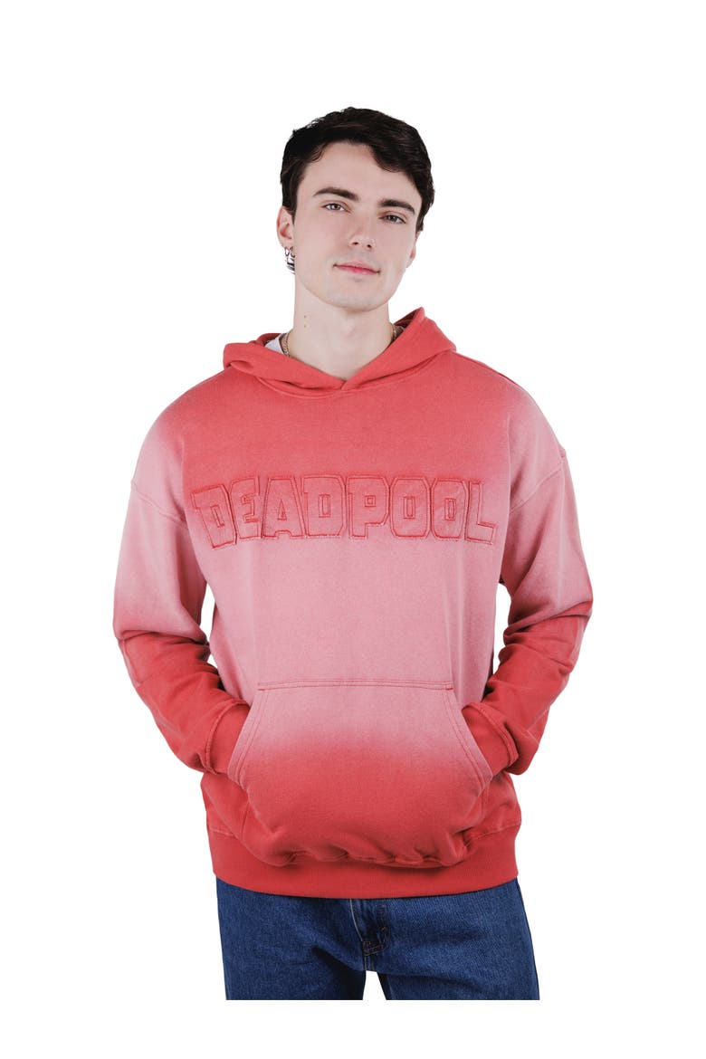Deadpool & Wolverine Fleece Pullover Hoodie, Main, color, Coral Pink Deadpool