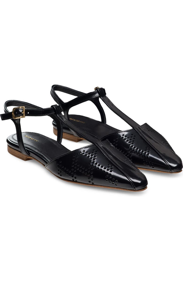 Magnanni Siona Ankle Strap Pointed Toe Flat, Main, color, Black