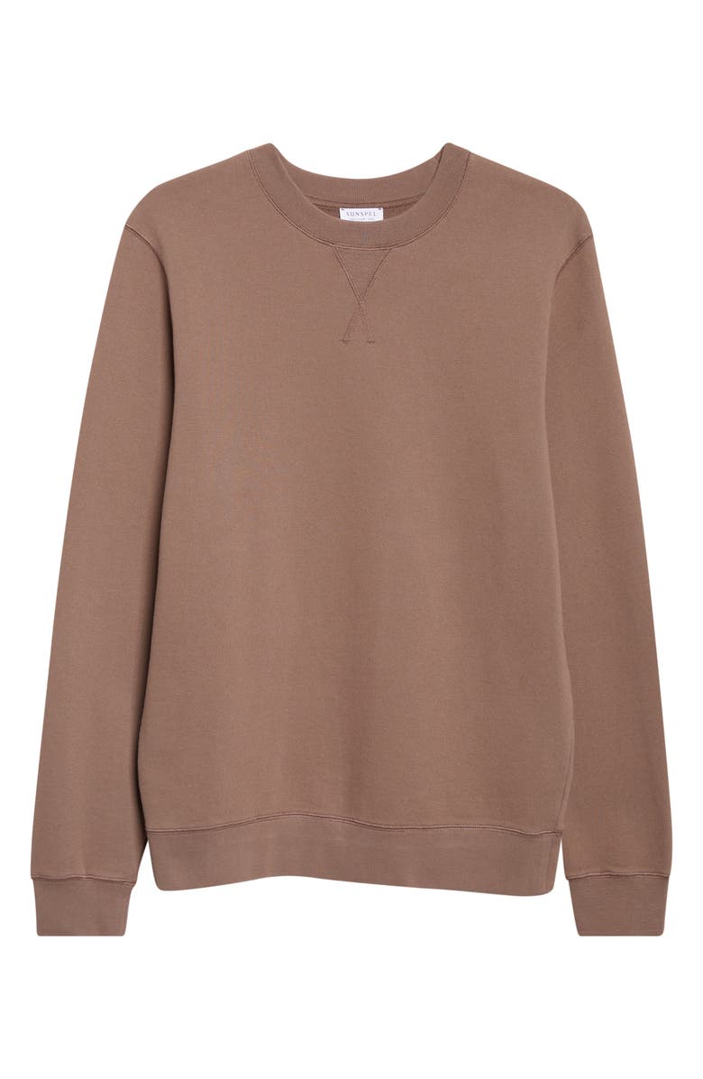 Sunspel French Terry Sweatshirt, Alternate, color, Dark Cedar