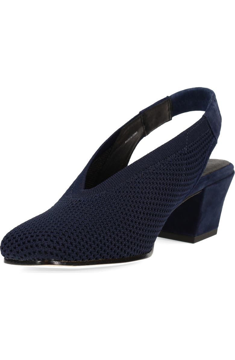 Eileen Fisher Vasa Block Heel Knit Slingback Pump, Alternate, color, Midnight