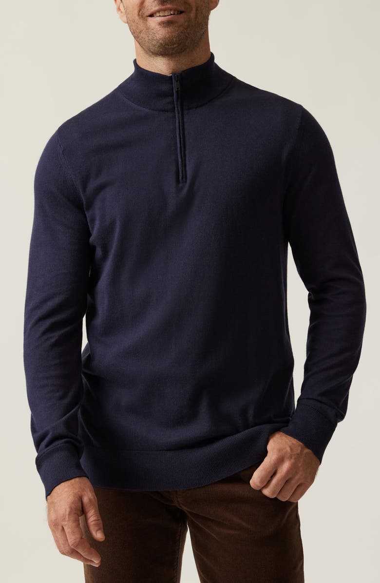 34 Heritage Quarter Zip Sweater, Main, color, Navy