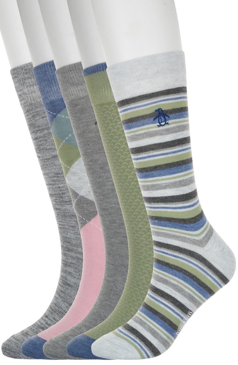 Original Penguin Wrigley Stripe Assorted 3-Pack Crew Socks, Main, color, 