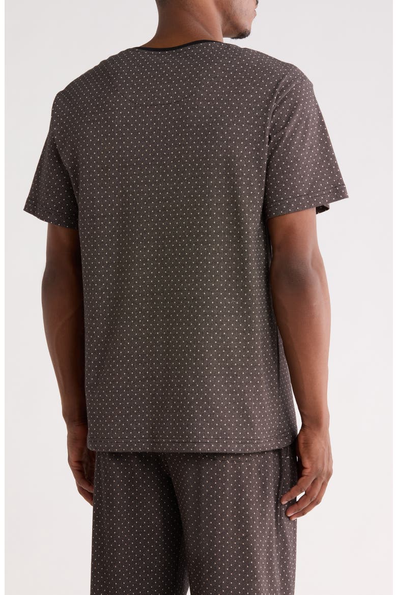 Short Sleeve Cotton Henley, Main, color, BLACK DOT