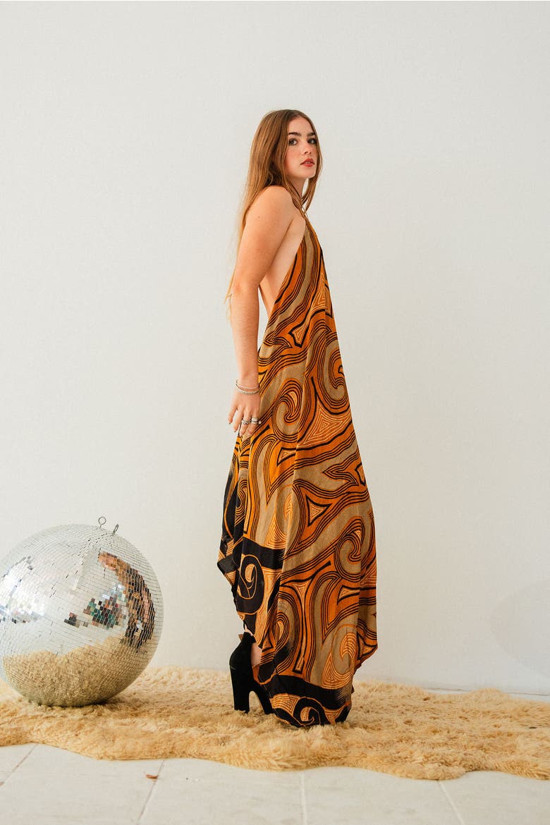 Classic Silk Dress Bayside, Alternate, color, Brown
