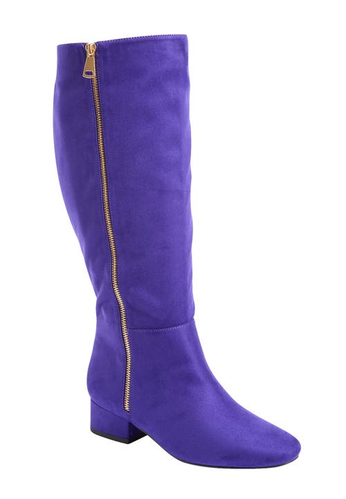 Comfortview The Emerald Tall Wide Calf Boot In Purple