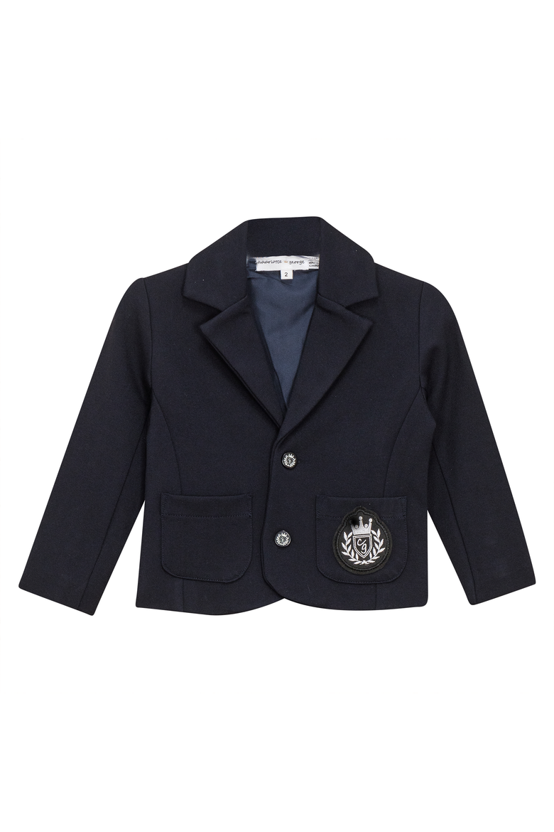 Ponte Suit Jacket with Front Button, Main, color, Dark Navy
