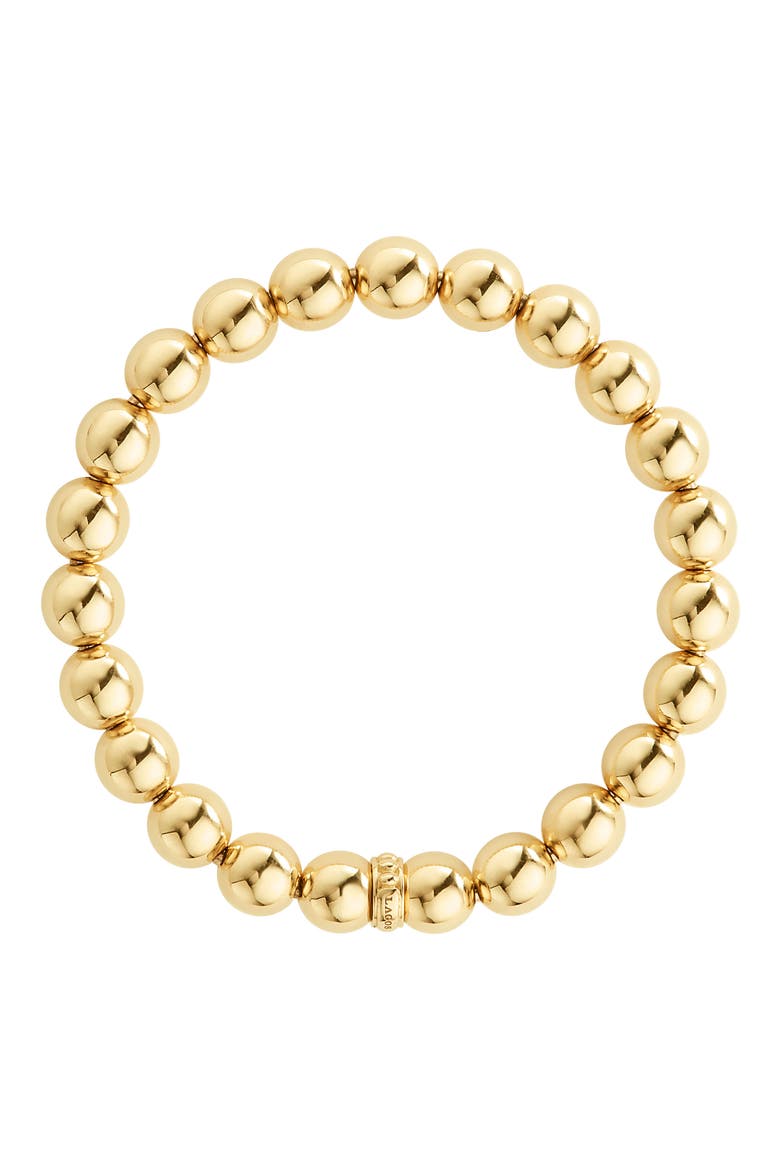 Caviar Gold Ball Stretch Bracelet, Alternate, color, GOLD