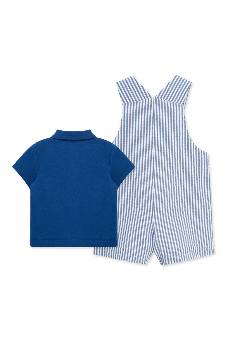 Baseball Polo & Overalls Set, Alternate, color, BLUE