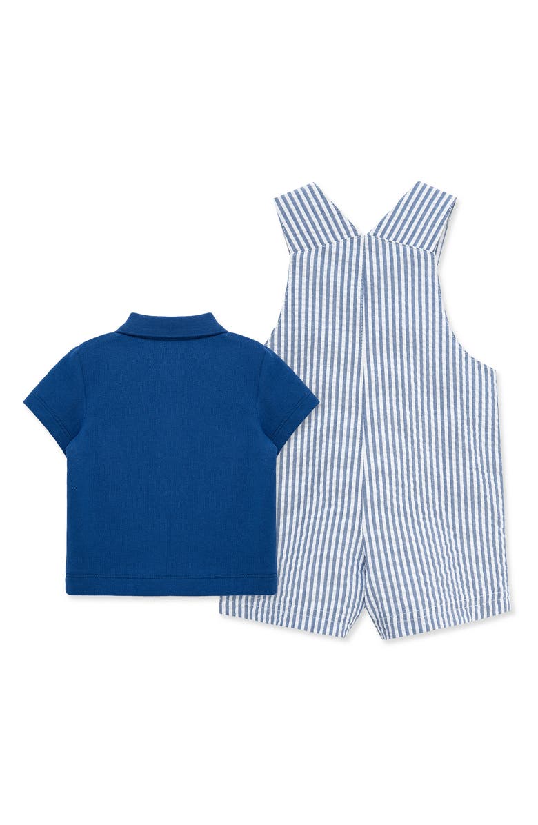 Little Me Baseball Polo & Overalls Set, Alternate, color, Blue