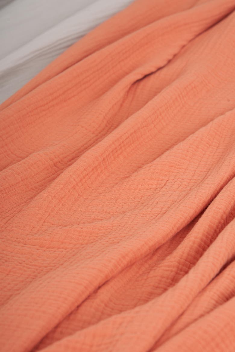 Ryker Melon Twin Gauze Coverlet Bedspread, Alternate, color, Orange