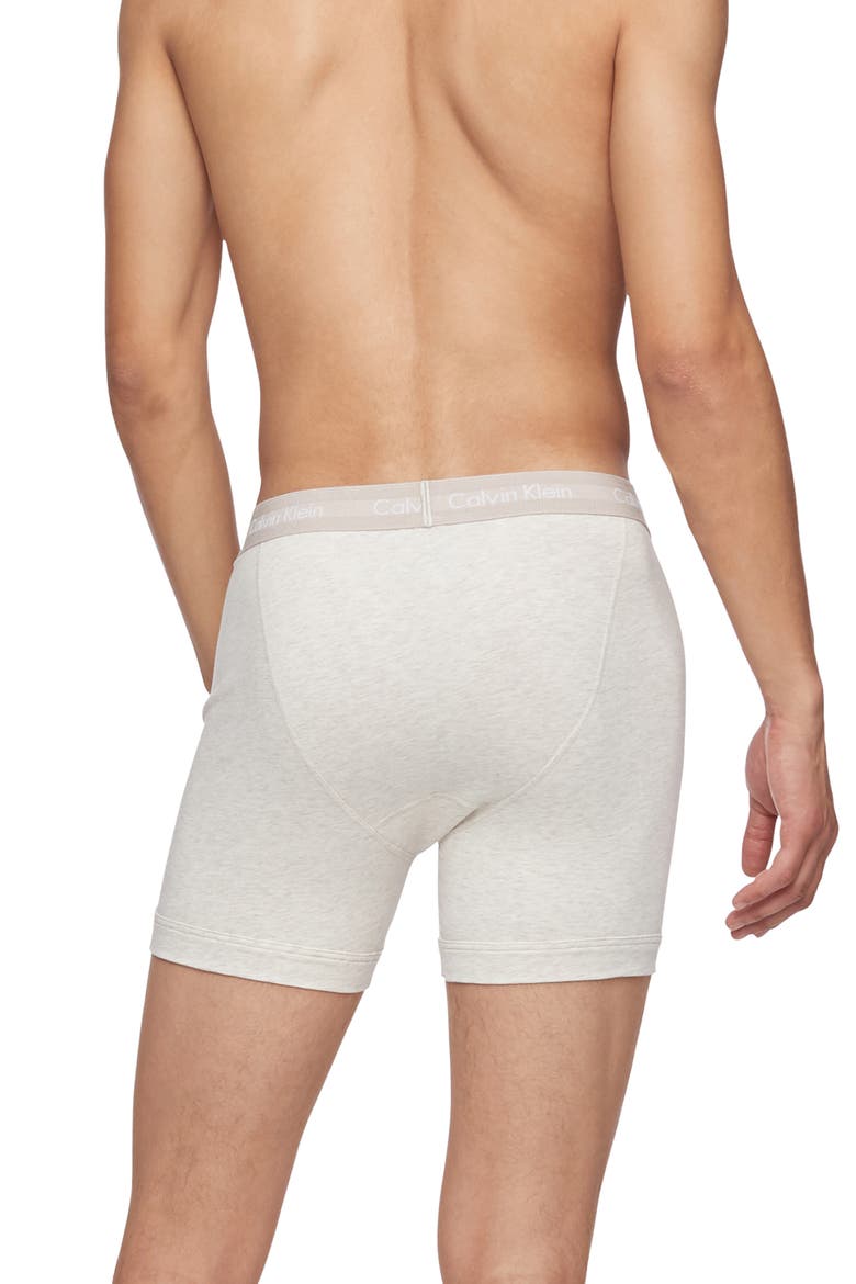 3-Pack Stretch Cotton Boxer Briefs, Alternate, color, GREY OATMEAL RAISIN