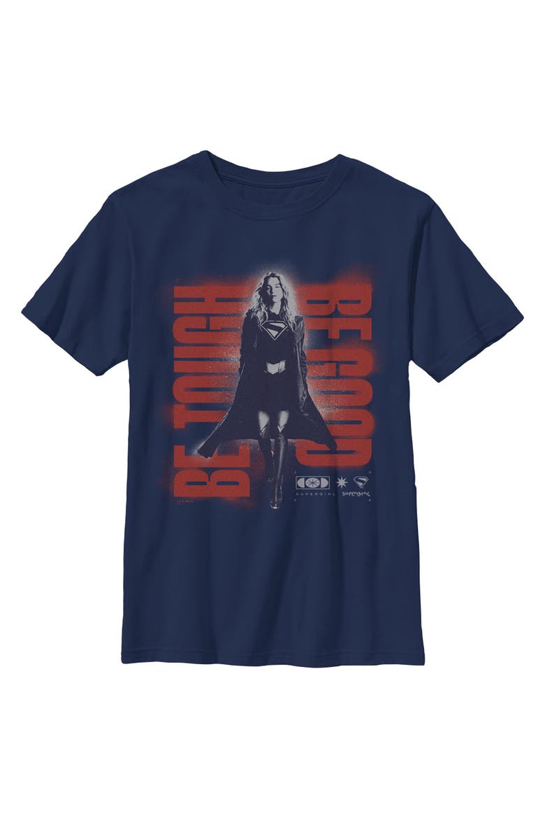 Boy's Supergirl Kara Be Tough  Graphic T-Shirt, Main, color, Navy Blue