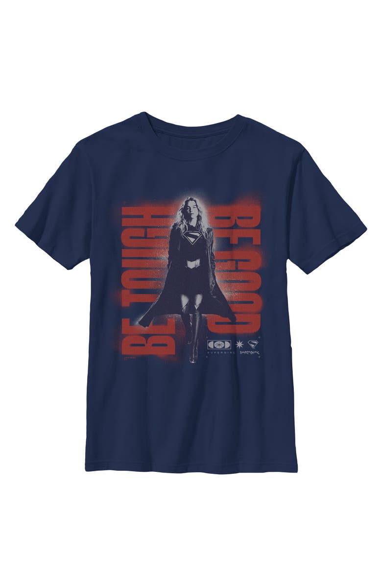 Supergirl Boy's Supergirl Kara Be Tough  Graphic T-Shirt, Main, color, Navy Blue