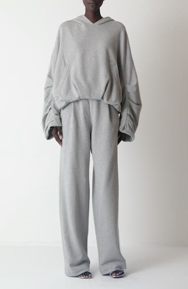 パンツ DRIES VAN NOTEN HARTIA COTTON SWEATPANTS Dries Van Noten Hartia Pleated Cotton Wide Leg Sweatpants