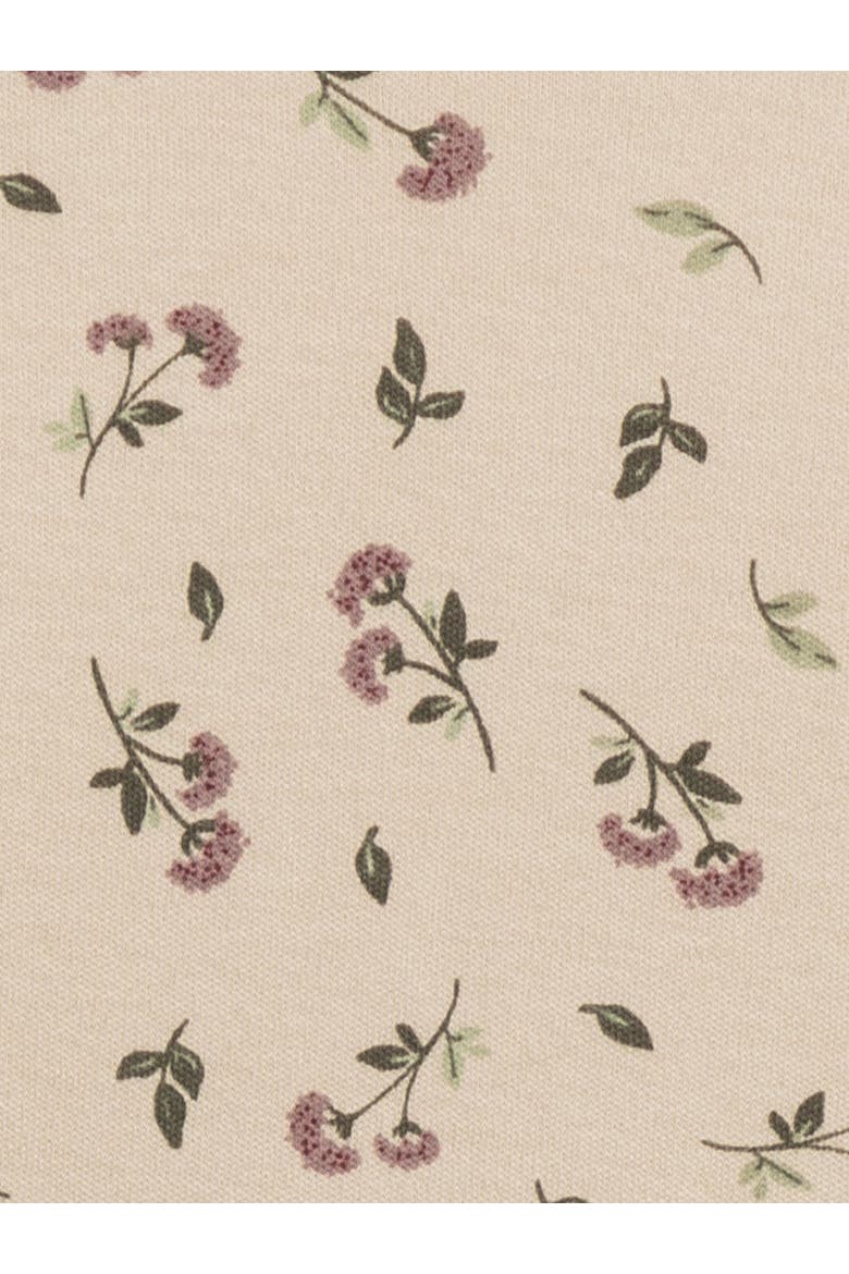 Organic Cotton Neve Ruffle Zipper Footie, Alternate, color, Betty Floral / Purple + Olive