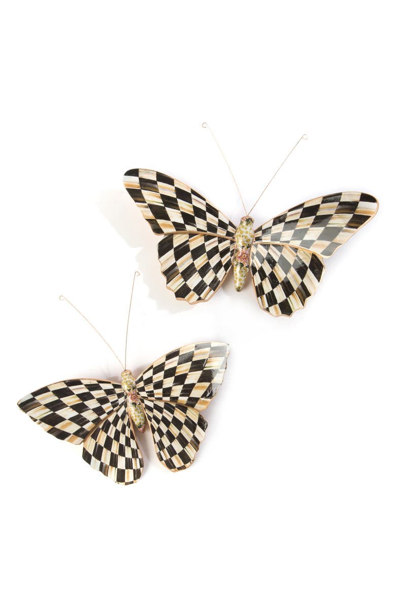 MACKENZIE CHILDS Set of 2 Butterfly Wall Decor, Main, color, Courtly