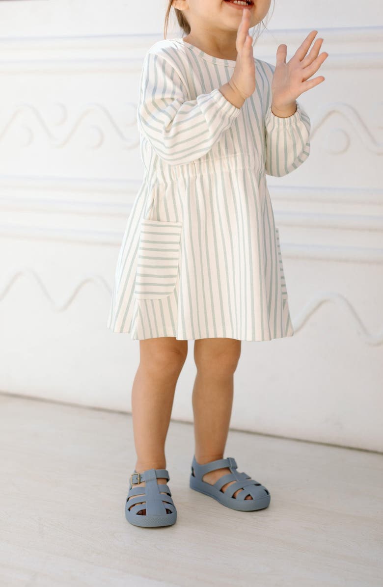 Pehr Stripes Away Long Sleeve Organic Cotton Dress, Alternate, color,