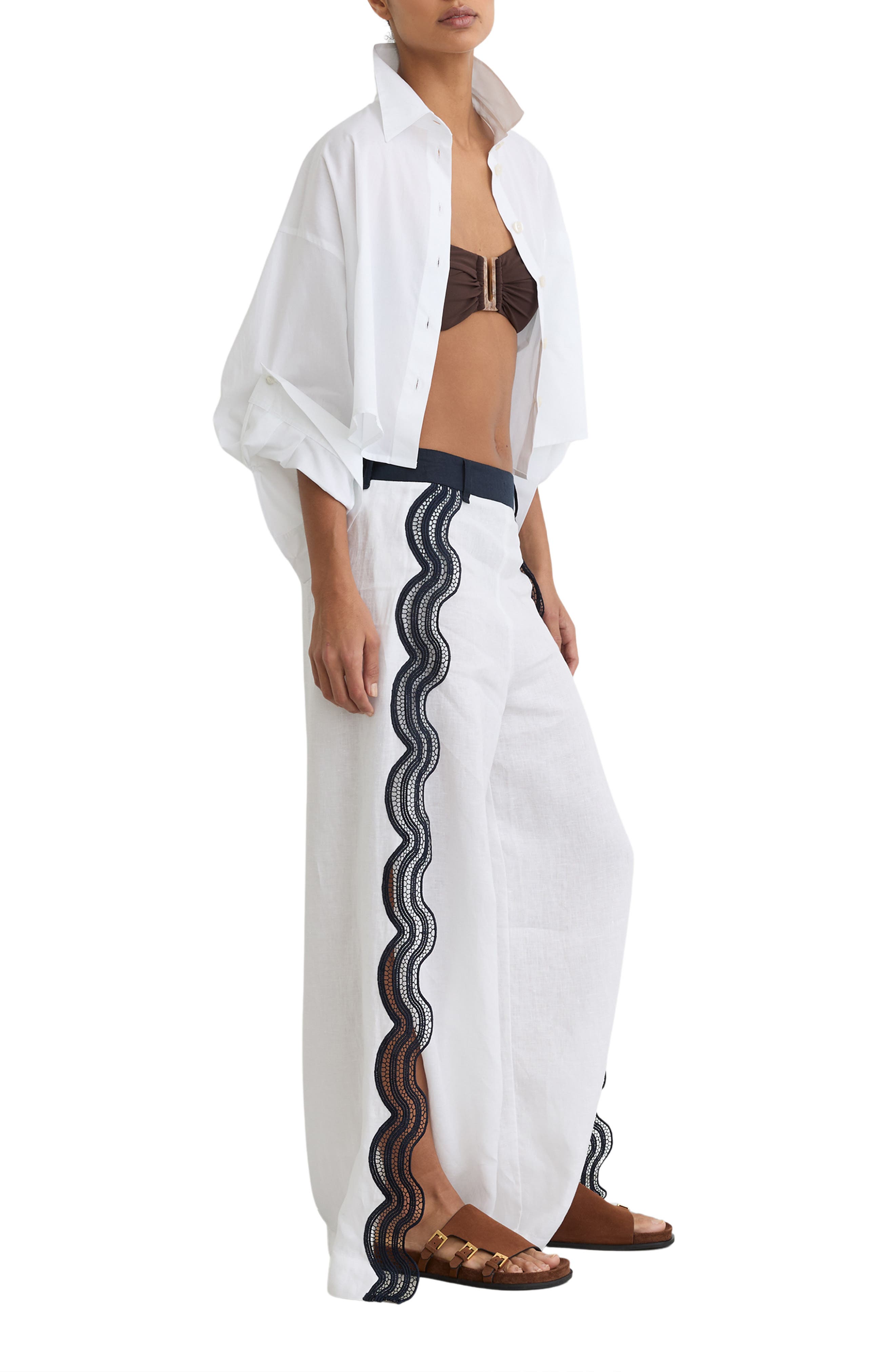 Reiss Lauren Slide Sandal, Alternate, color, Tan