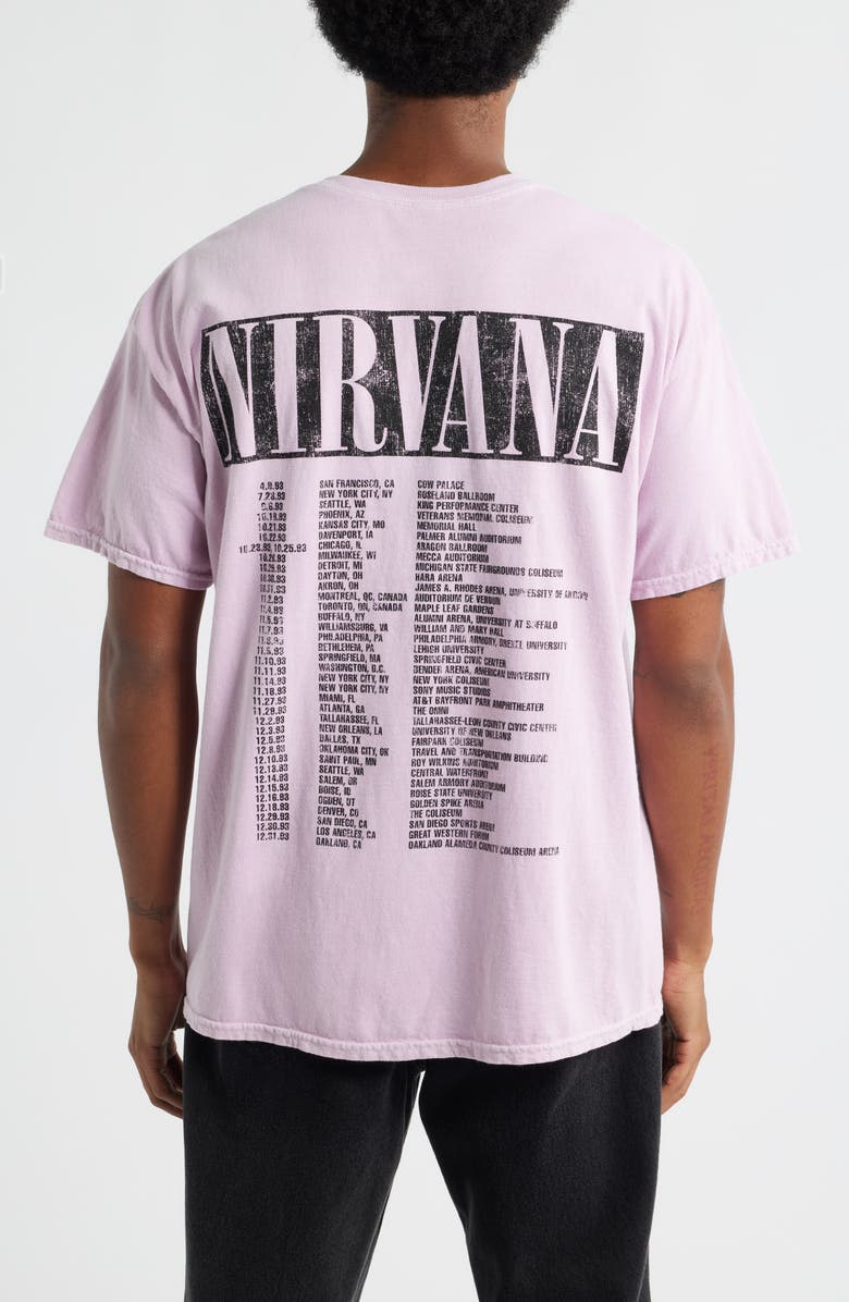 Merch Traffic Nirvana Smiley Live Graphic T-Shirt, Alternate, color, Pink Pigment Dye