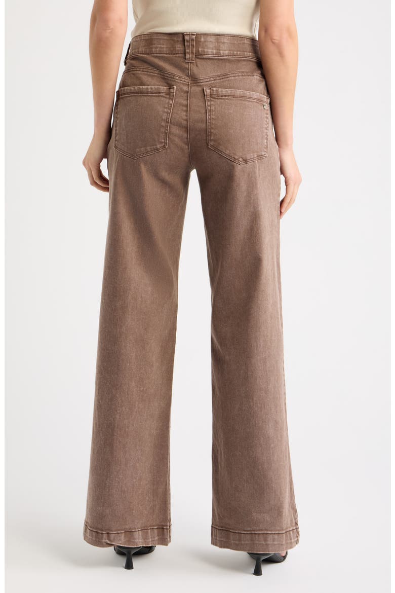 Sam High Waist Wide Leg Jeans, Alternate, color, WASHED DARK WALNUT
