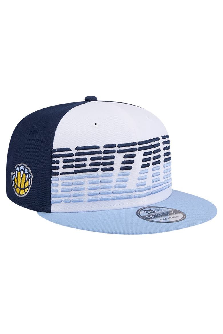 Men's New Era White/Light Blue Memphis Grizzlies Throwback Gradient Tech Font 9FIFTY Snapback Hat, Main, color, White