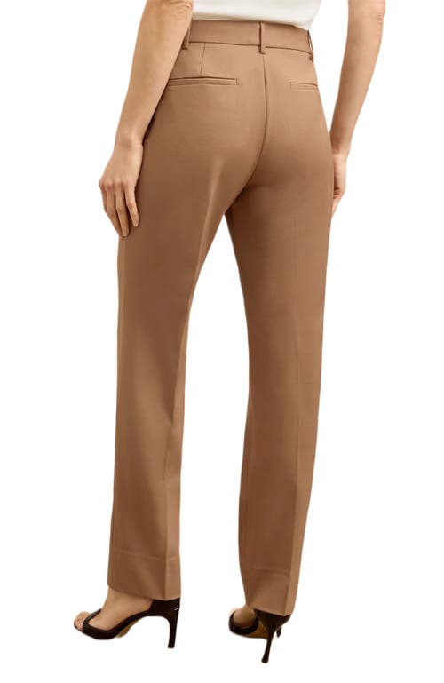 M.m.lafleur Smith Italian Wool Twill Straight Trouser In Brown