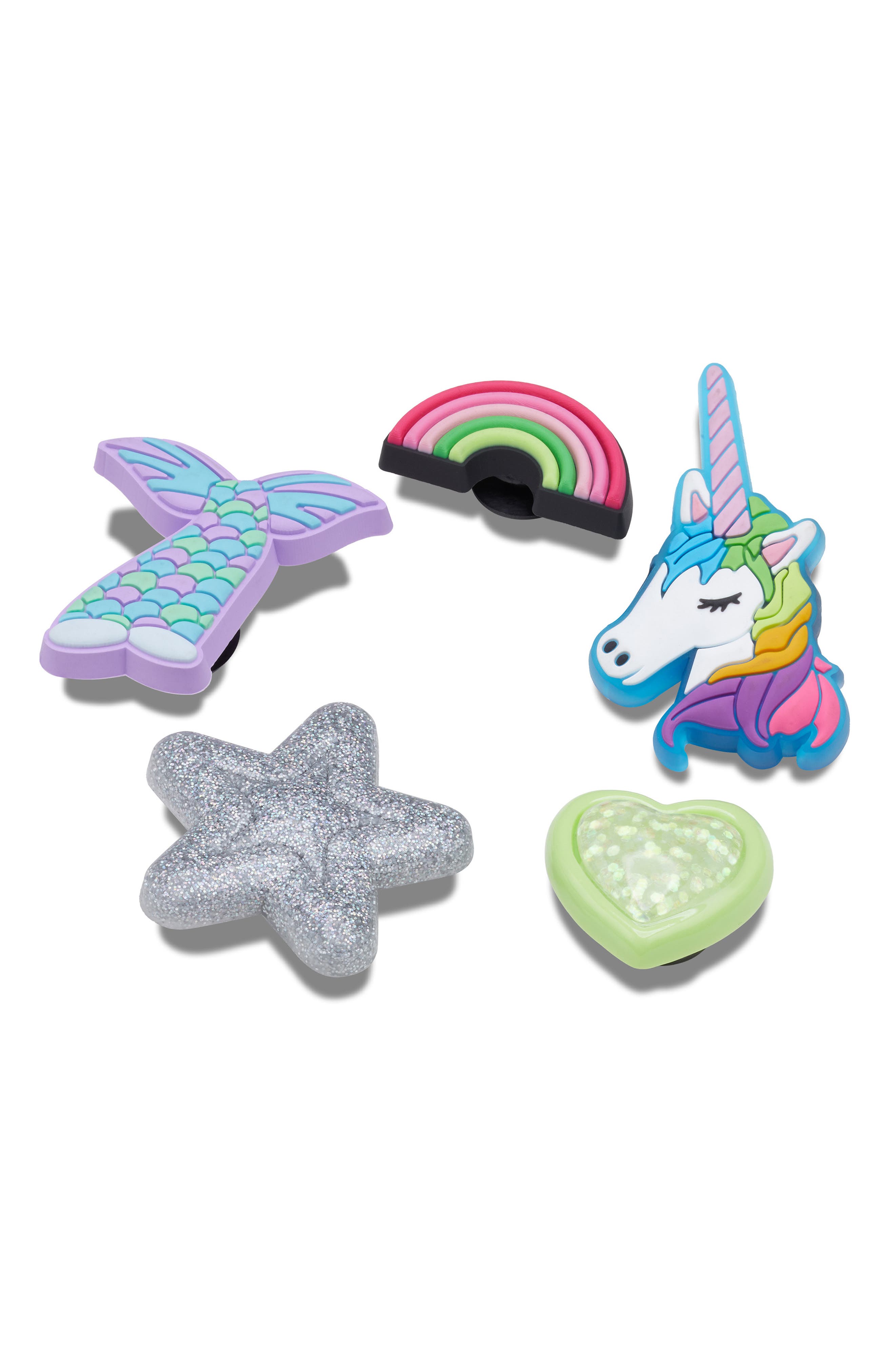CROCS Kids' Favorite Unicorn Assorted 5-Pack Jibbitz Shoe Charms, Alternate, color, 