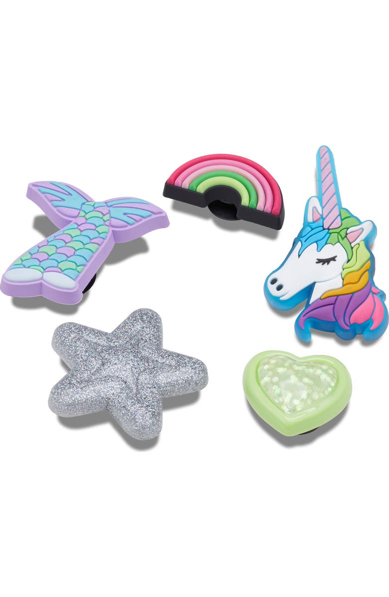 CROCS Kids' Favorite Unicorn Assorted 5-Pack Jibbitz Shoe Charms, Alternate, color,