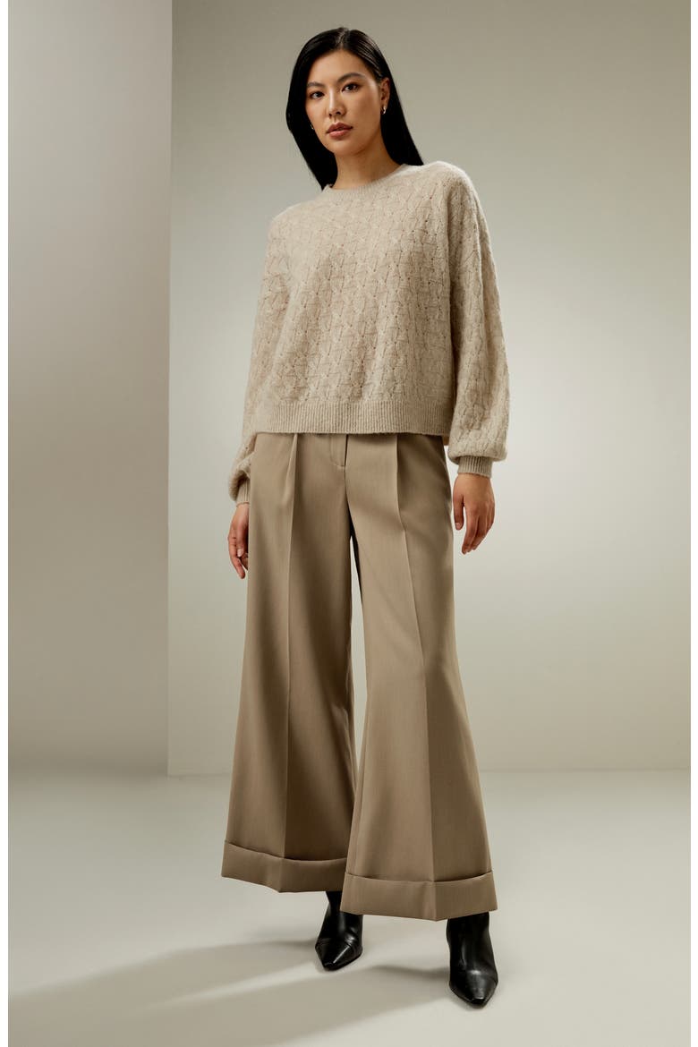 Women's Silk-Cashmere Blend Sweater, Alternate, color, Beige