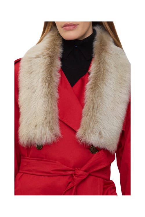 Burberry Reversible Shearling Scarf In Neutral