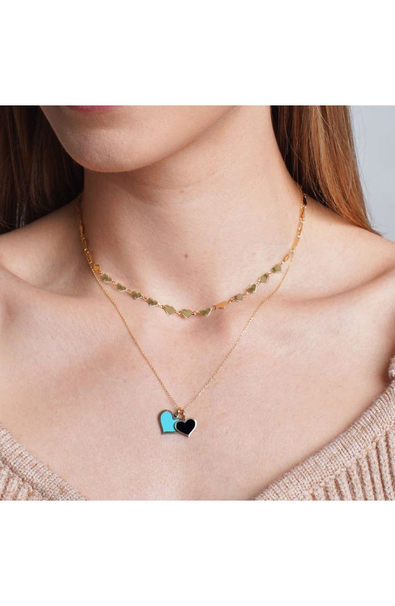 The Lovery Fine Jewelry Onyx Heart Charm, Alternate, color, Onyx