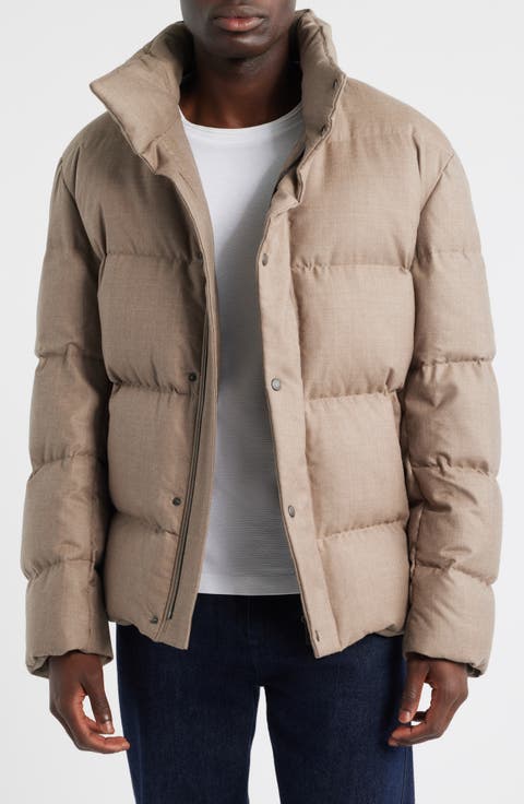 Doverso Quilted Hooded Wool Puffer Coat