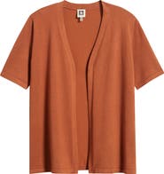AK ANNE KLEIN Newport Open Front Elbow Sleeve Cardigan