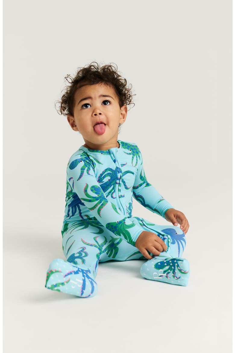 Fitted Convertible One-Piece Pajamas, Alternate, color, BLUE