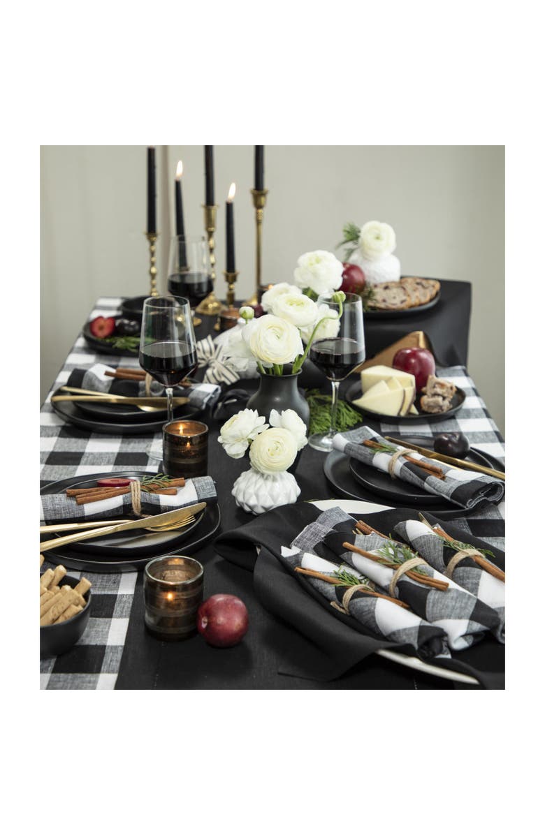Solino Home Linen Tablecloth - Buffalo Check, Alternate, color, Black And White