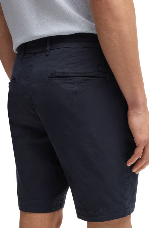 Hugo Boss Boss Slice Stretch Cotton Shorts In Dark Blue