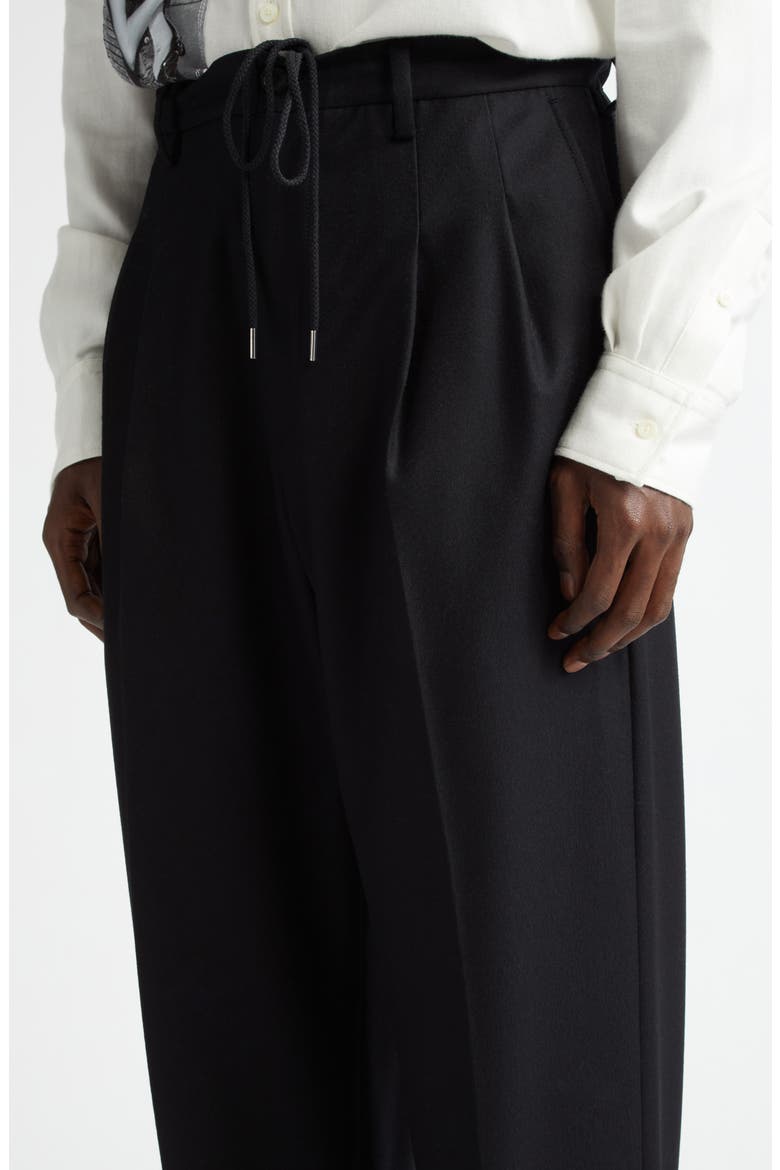 Two Tuck Wool Trousers, Alternate, color, BLACK