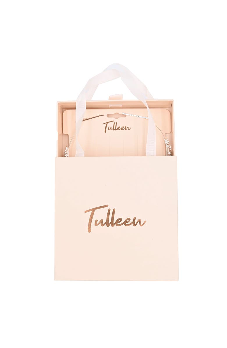 Tulleen Rhinestone Leaf Pattern Headband, Alternate, color, Silver