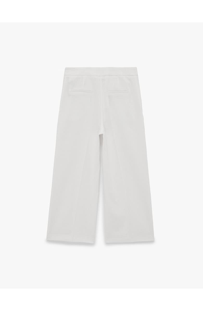 Koton Mid Rise Linen Blend Wide Leg Trousers, Alternate, color, White