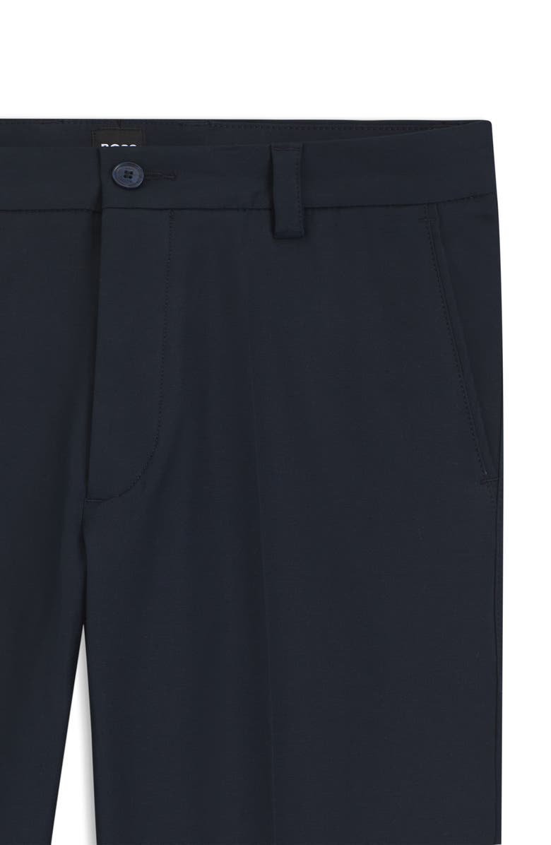 BOSS Kane Flat Front Straight Leg Pants, Alternate, color, Dark Blue