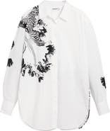 Desigual Oversize Cotton Poplin Button-Up Shirt