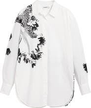 Desigual Oversize Cotton Poplin Button-Up Shirt