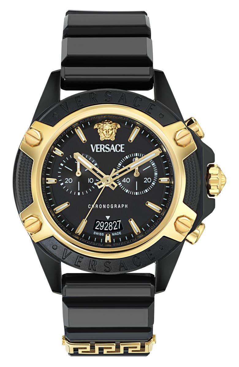 Versace Icon Active Silicone Strap Watch, 44mm, Main, color, 