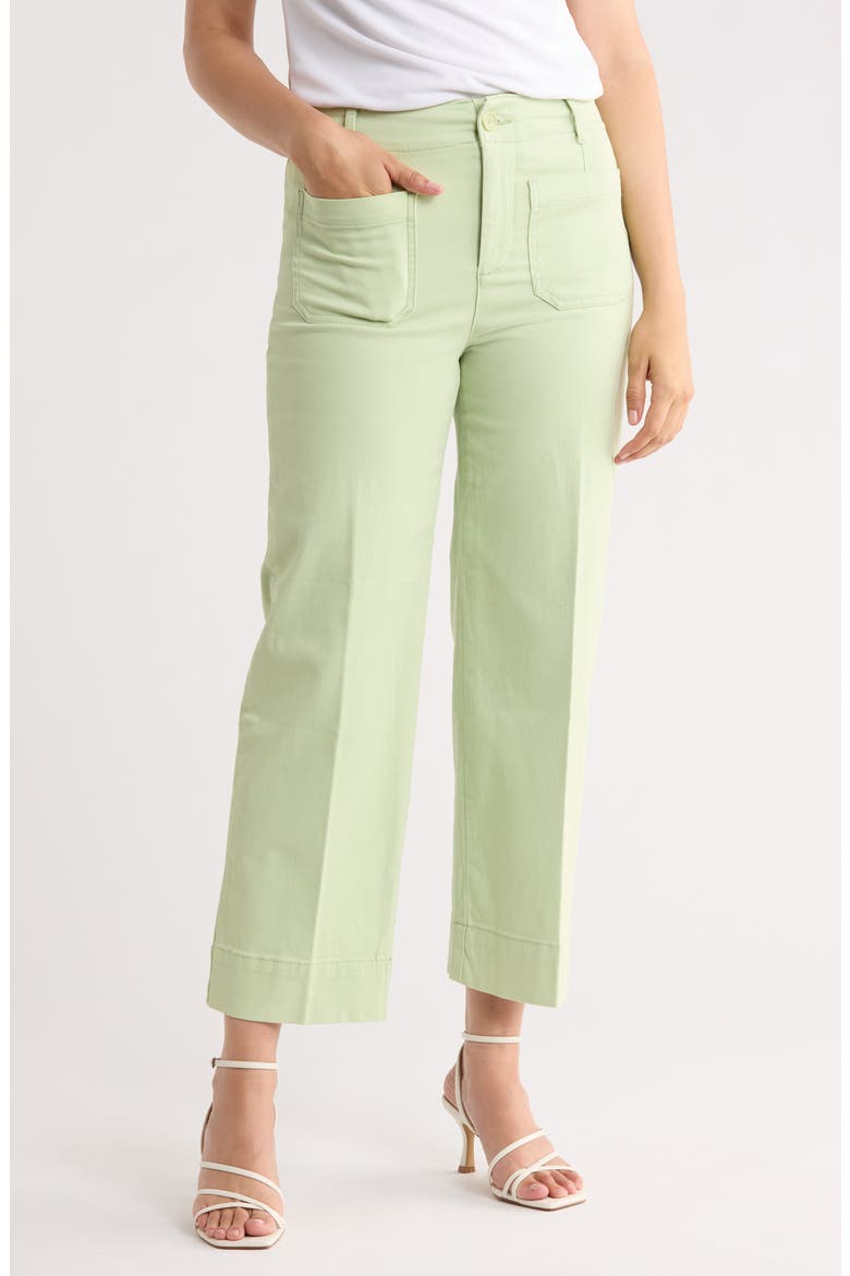 Cropped Cotton Twill Pants, Main, color, PALE PISTACHIO
